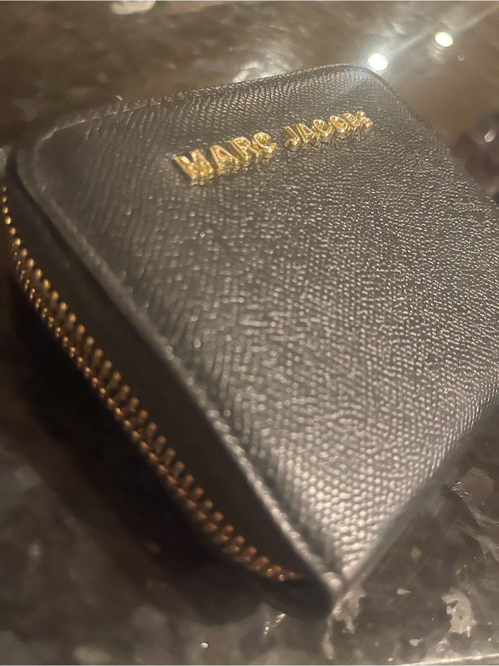 Marc Jacobs Black Wallet with Gold Hardware